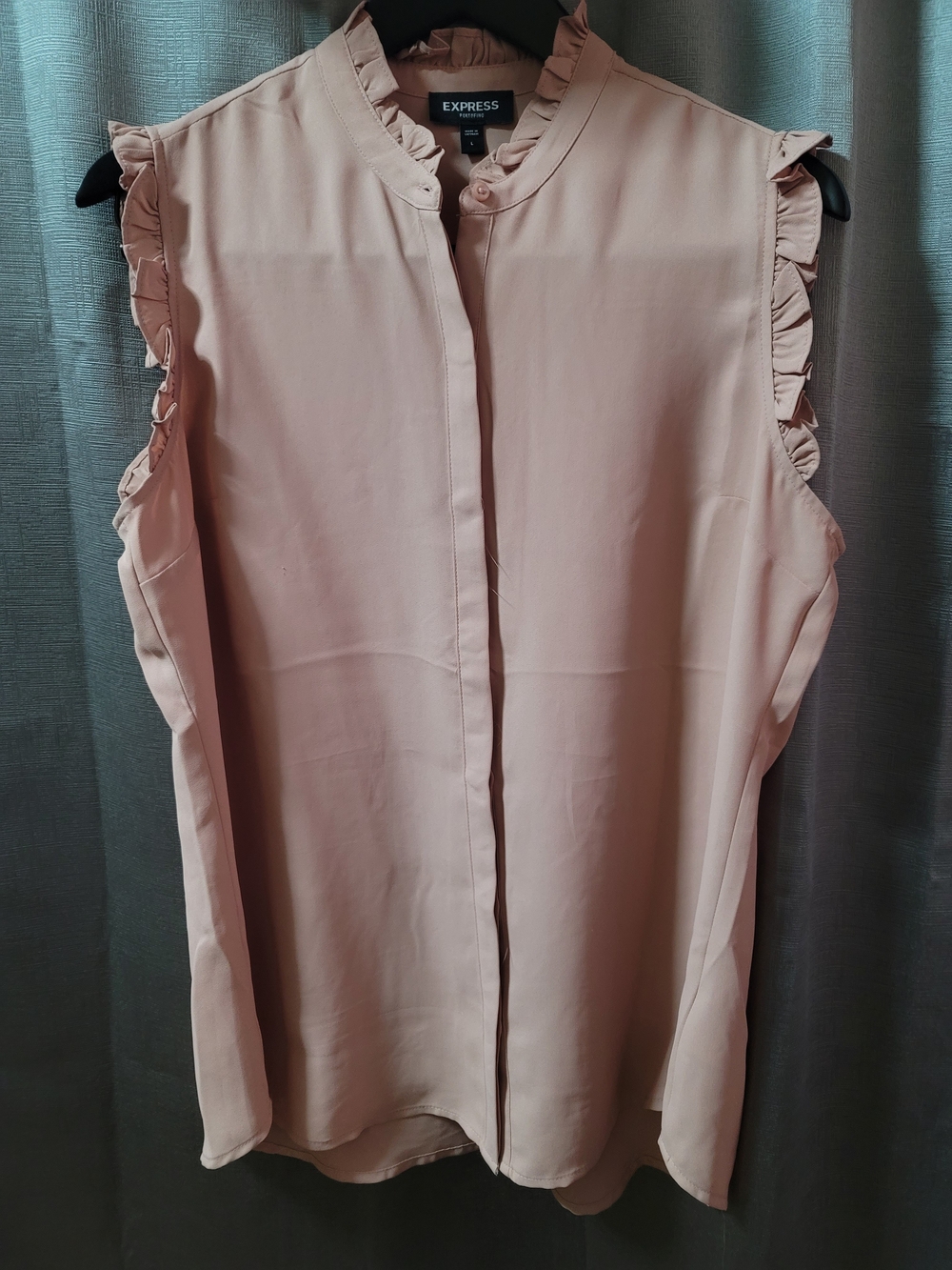 Express Sleeveless Ruffle-Trim Blouse - Blush